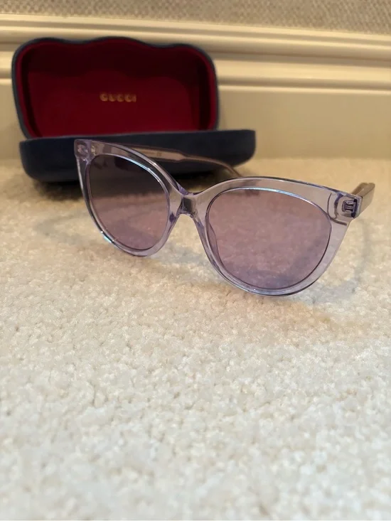 Gucci Purple & Clear Round Sunglasses