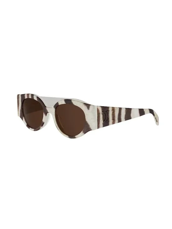 New CELINE Women's Sunglasses Acetate Frame TRIOMPHE STAMP CL40341U 99E 50 Brown