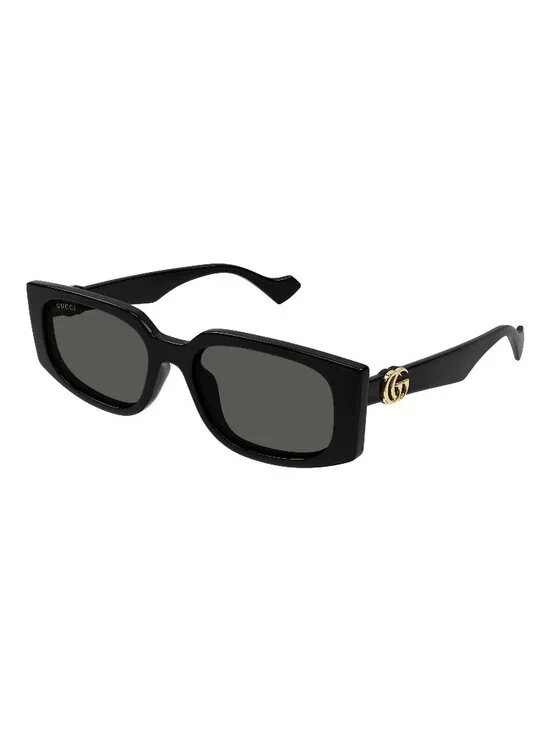 New Gucci Women's Sunglasses Black Square Grey Lens Injected Frame GG1534S 001