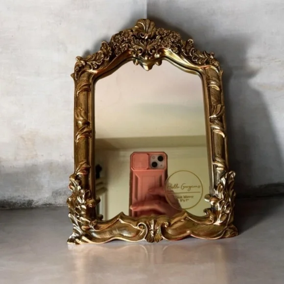 Elegant Gold table top vanity Mirror . New