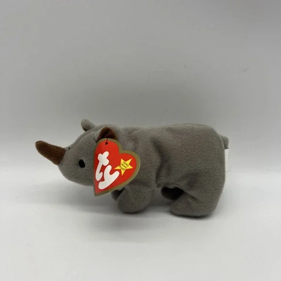 TY Beanie‎ Bellies Baby Spike The Rhino Beanie 5'' Plush Stuffed Animal