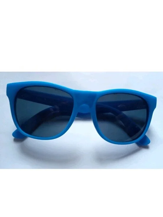 Wowline Men's Square Wowline Sunglasses Blue Plastic Frame Black Tinted Lens