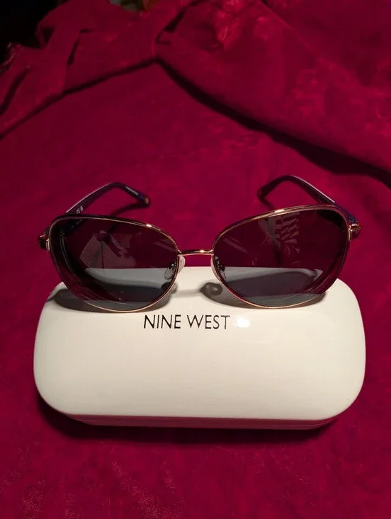 Nine West Women's Burgundy Purple Gradient Sunglasses