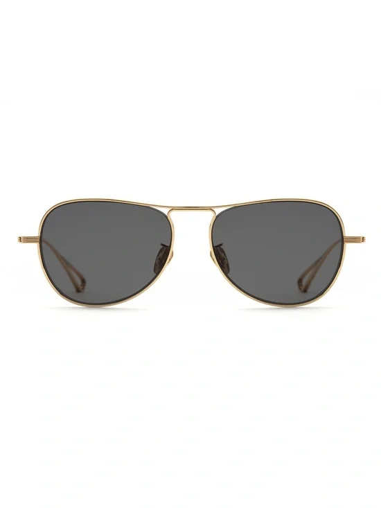 KREWE Gold Frame Sunglasses with Black Lenses