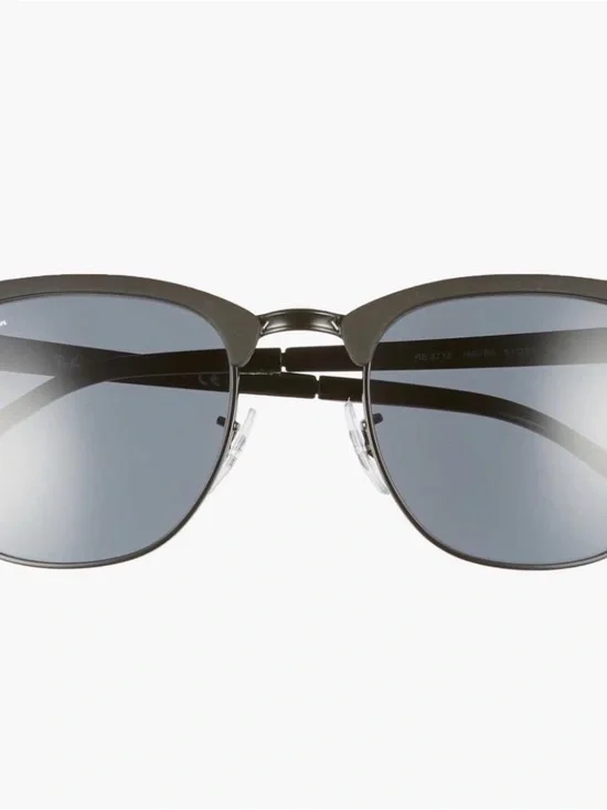 Ray-Ban Clubmaster Metal Matte Black/Blue Sunglasses RB3016