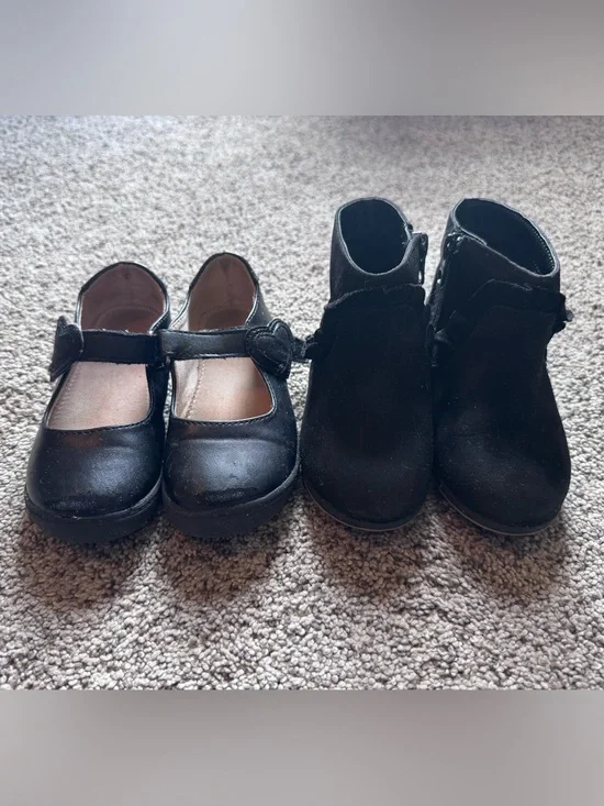 okie dokie Black Mary Jane and Black Ankle Boots Set
