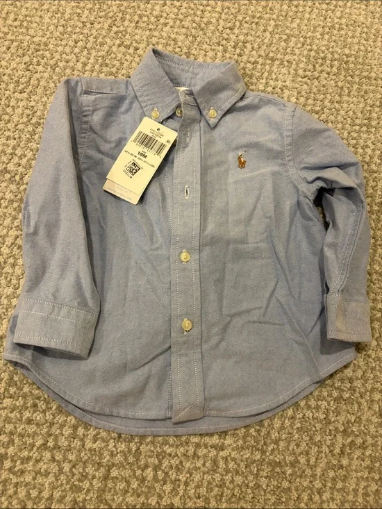 18 mos NWT Ralph Lauren Light Blue Button-Down Oxford Shirt