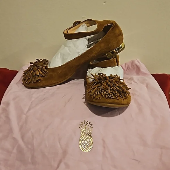Aquazzura Mini Brown Suede Ballerina Flats (LIKE NEW- Kids)
