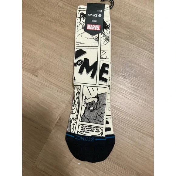 Stance Marvel Good Vs Bad Crew Socks Wolverine Sabretooth Comic White Black M