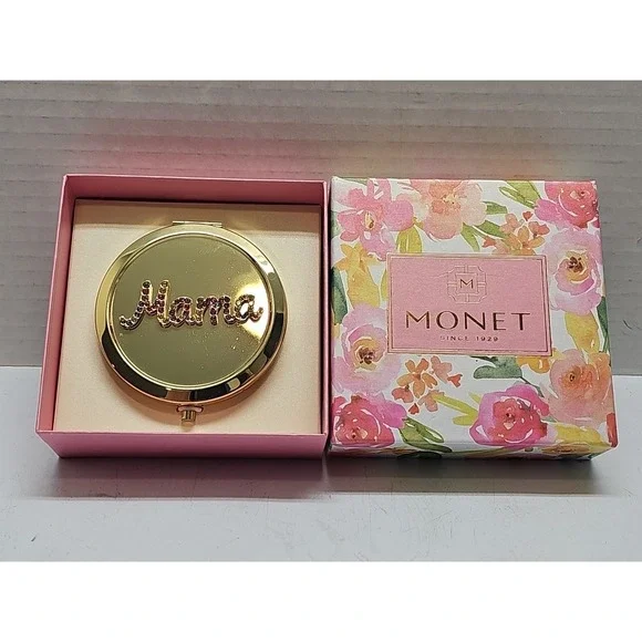 New In Box Monet Gold And Rhinestone 