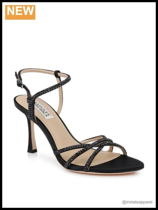 Satin Stiletto Heeled Sandals Ankle Strap Formal Evening