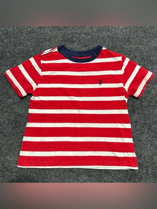 Ralph Lauren Red & White Striped Kids T-Shirt