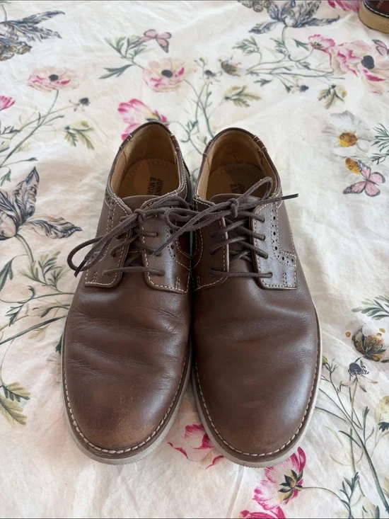 Johnston & Murphy Brown Leather Kids Lace-Up Dress Shoes