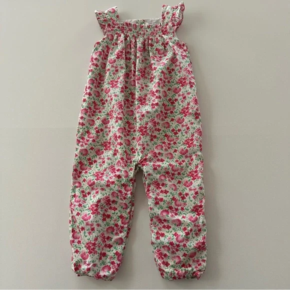 Ralph Lauren 24 Months Baby Girl Pink Floral Smocked Romper Jumpsuit Spring