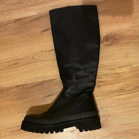 Paloma Barceló Black Over-the-Knee Chunky Sole Boots