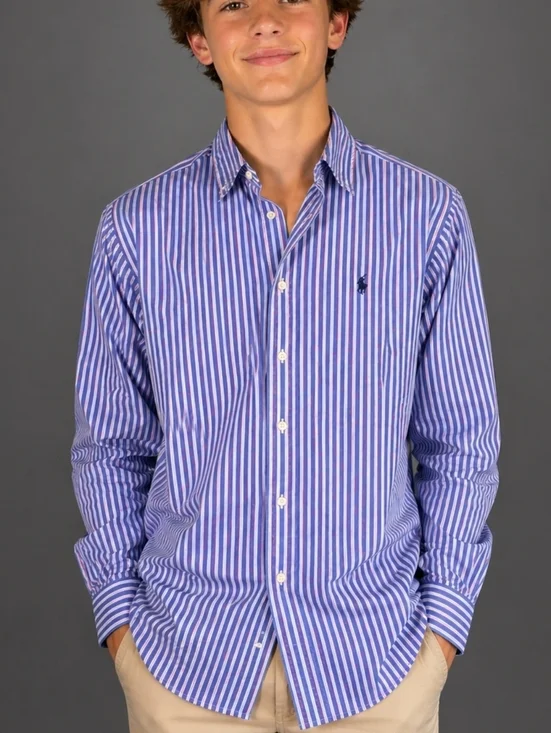 RALPH LAUREN Striped Dress Button Down Shirt