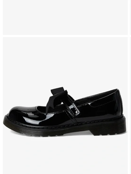 Dr. Martens Maccy Mary Jane Black Patent Leather Youth 1 UK (US 2 Little Kid) M