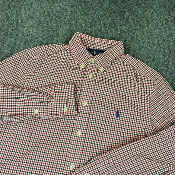Ralph Lauren Red, White & Navy Gingham Button-Down Shirt