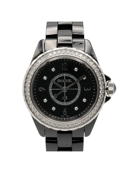 Chanel Watch Diamond Bezel Black Ceramic