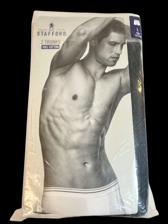 Stafford 100% Cotton Mens 2 Pairs Trunks Underwear Briefs Large (36-38