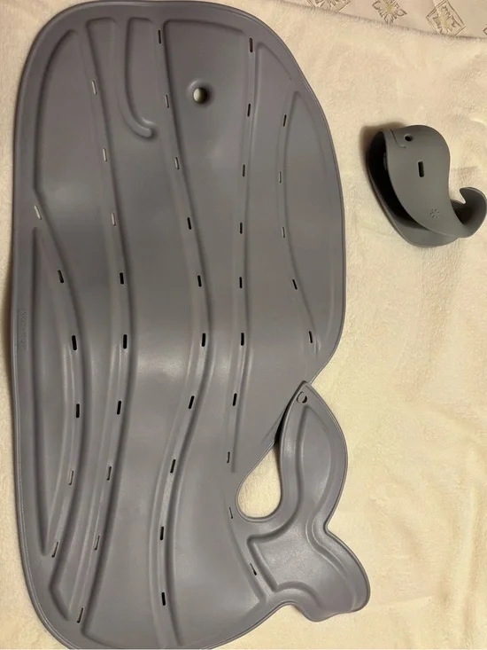 Gray Rubber Bathtub Mat & Facet Cover