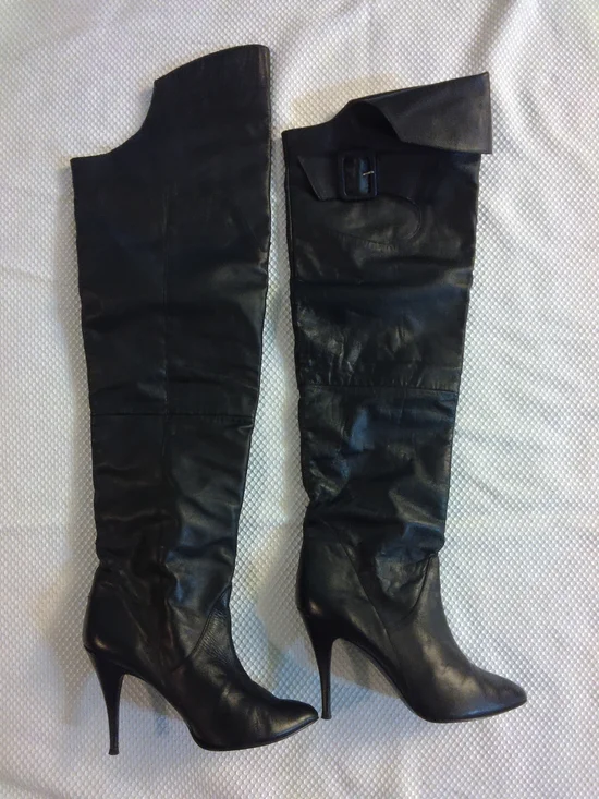Women's Black Over-the-Knee High Heel Boots