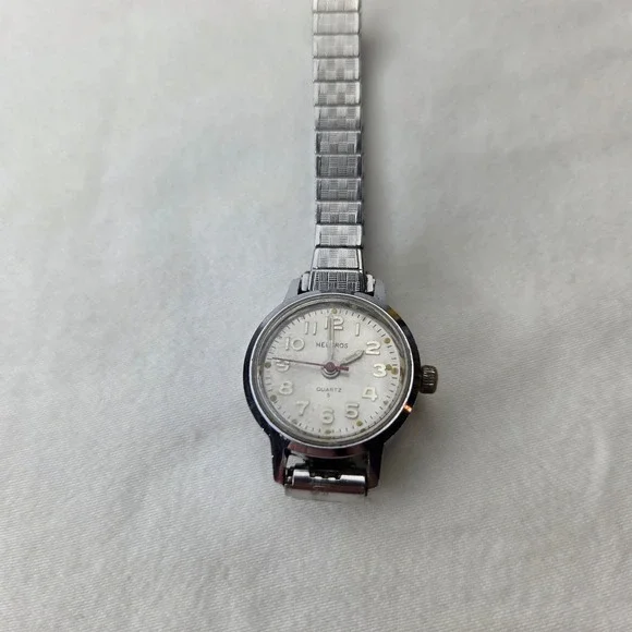 Helbros Vintage Quartz Watch Silver Tone Speidel USA Expansion Band 3ATM