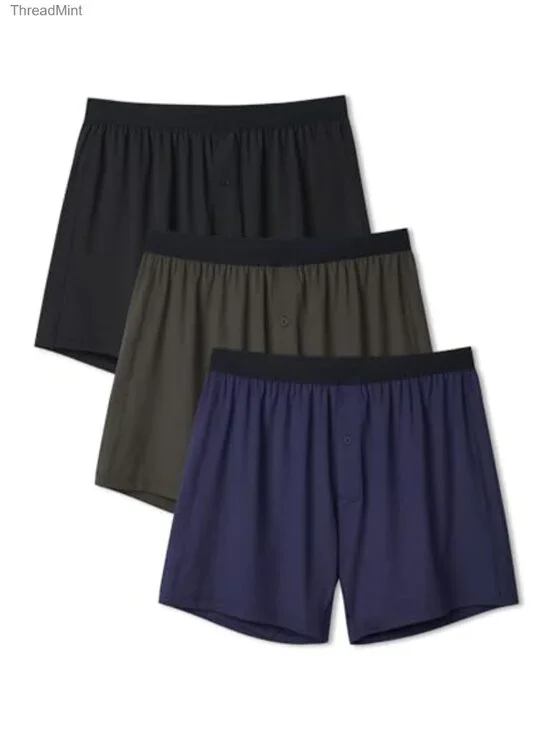 Men's Quick Dry Performance Boxer Shorts Loose Fit 3 Pack