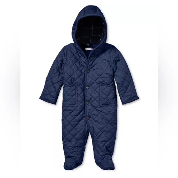 Ralph Lauren Navy Quilted Hooded Snowsuit