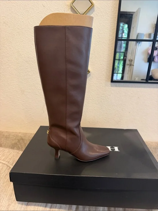 Coach Dark Brown Leather Over-the-Knee Boots