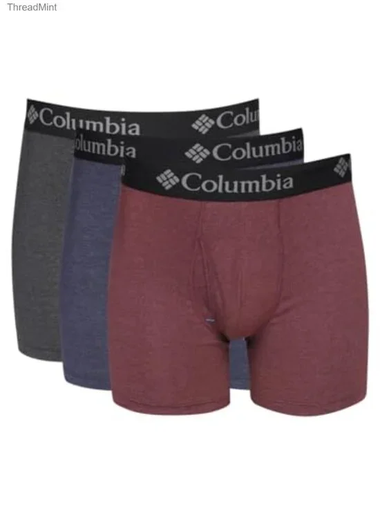 Mens Performance Cotton Stretch Boxer Briefs 3 Pack Slim Fit Tag Free