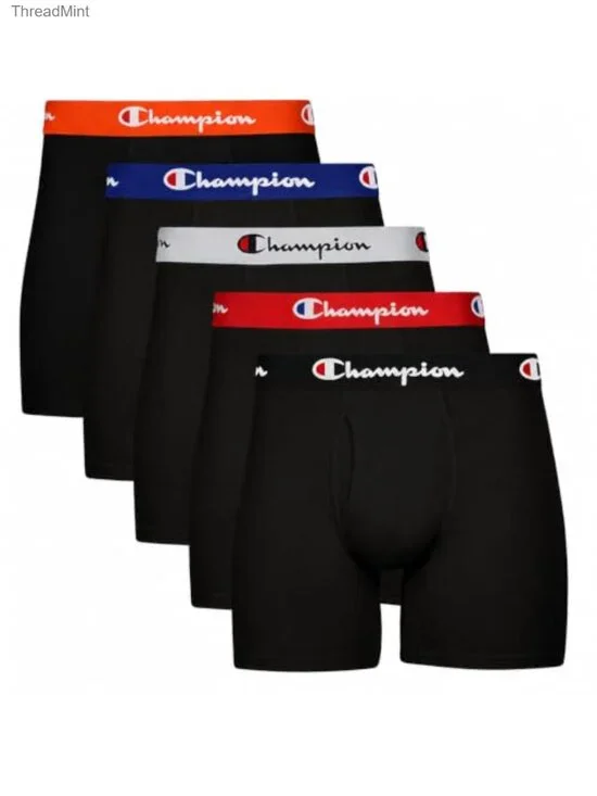 Men's Cotton Stretch Boxer Briefs 5 Pack Moisture Wicking No Ride Up