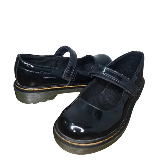 Dr Martens Maccy Girls 2 Black Patent Leather Mary Jane School Shoes