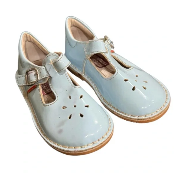 L'Amour Kids Shoes in Light Blue Mary Jane size 8