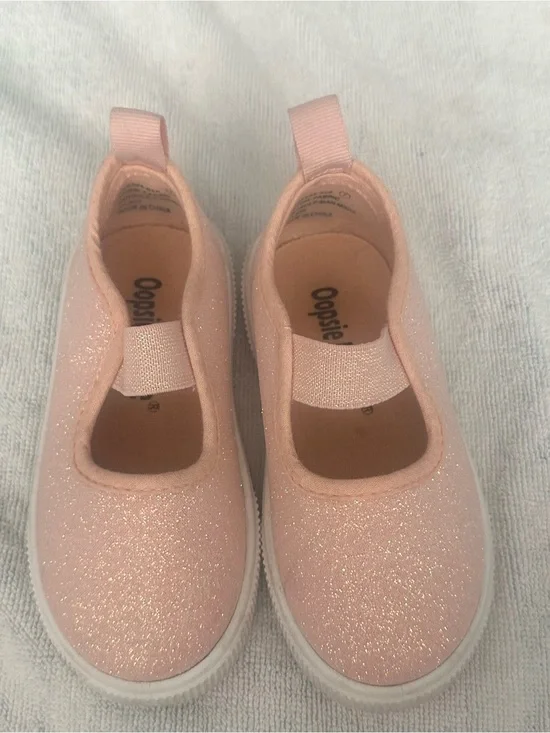 Girls' Glitter Mary Jane Slip-On Shoes in Light Pink