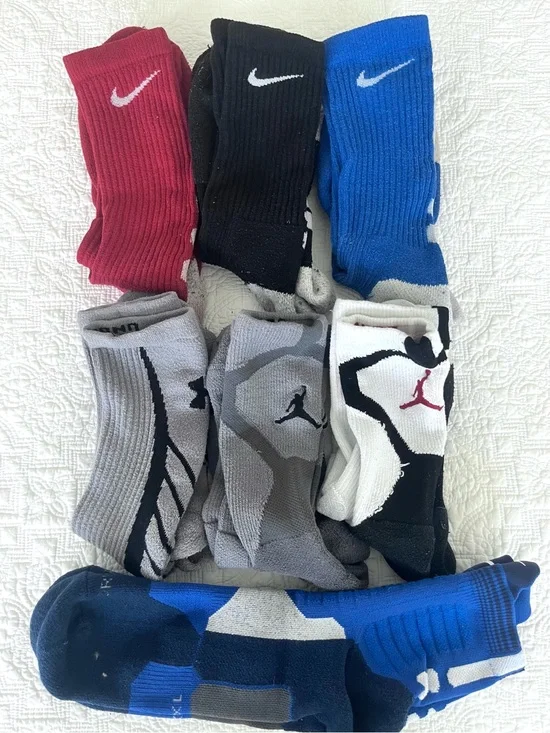 Nike Elite Socks, Jordan, Under Armour - 7 Performance Basketball Crew Men's XL