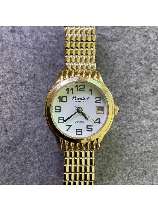Beautiful Vintage Gruen Womens Watch 25mm Gold Tone Case And Expansion Band B-Y