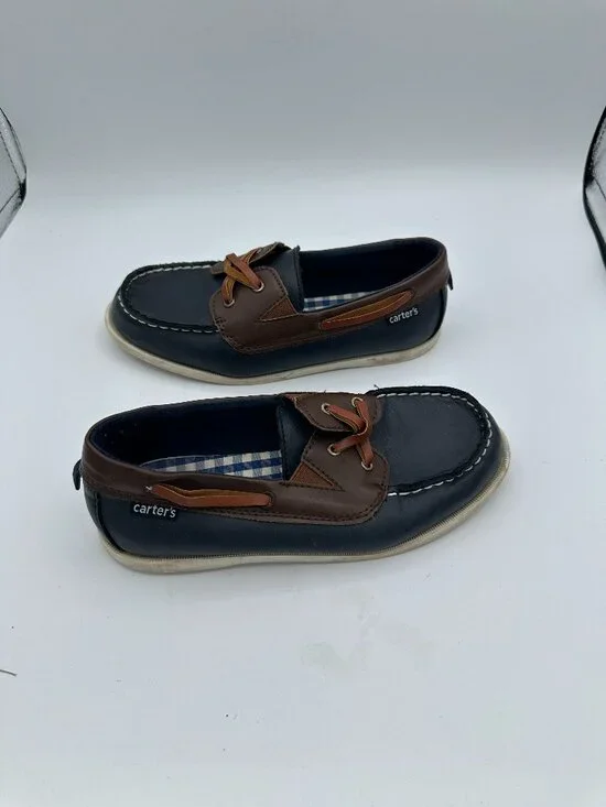 Carter's Toddler Boat Shoes Faux Leather Blue Boys Size 2