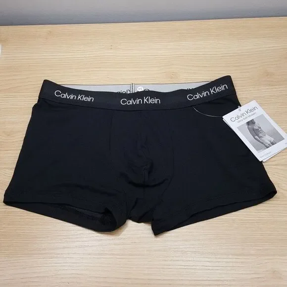 CALVIN KLEIN Boxer Brief Mens XL Solid Black Trunk Ultra Soft Modern Modal