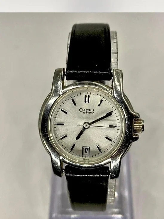 *** Caravelle “ by Bulova Analog Watch Black *^* Silverwear *^*