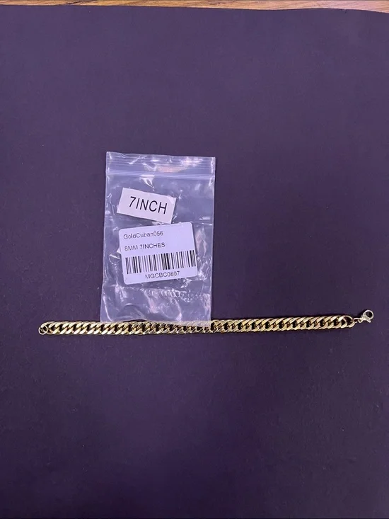 Gold Cuban Link Bracelet - 7 Inch