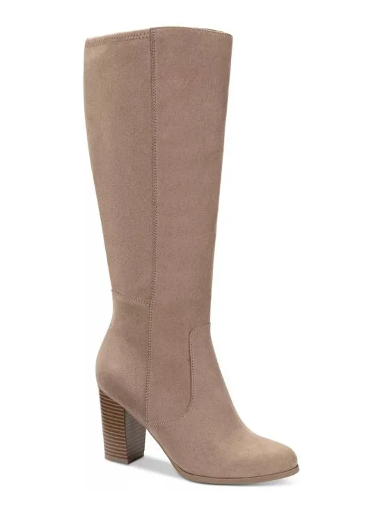 Style & Co Addyy Wide Calf Knee High Boots Tan Micro Size 9.5 M NWT