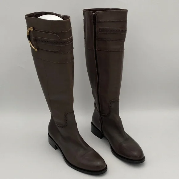 Cordani Brown Over the Knee Boots riding women 8.5 casual retro fall winter lux