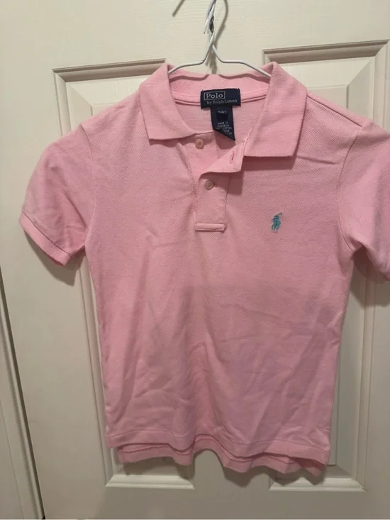 Ralph Lauren Kids Light Pink Polo with Blue Pony