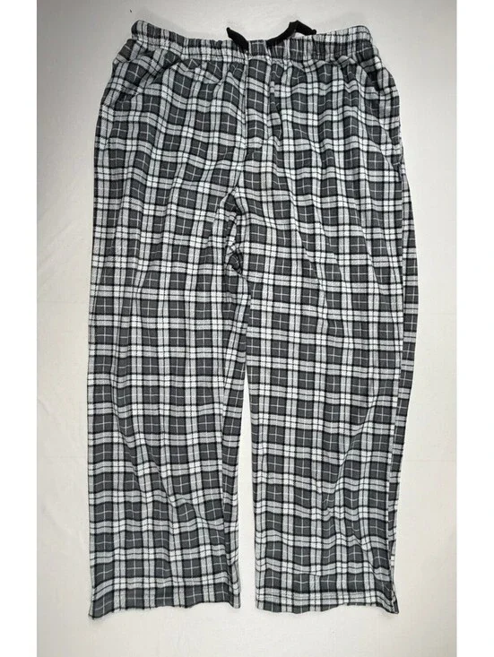 Izod Men's XL Sleepwear Lounge Pants Black and White Plaid