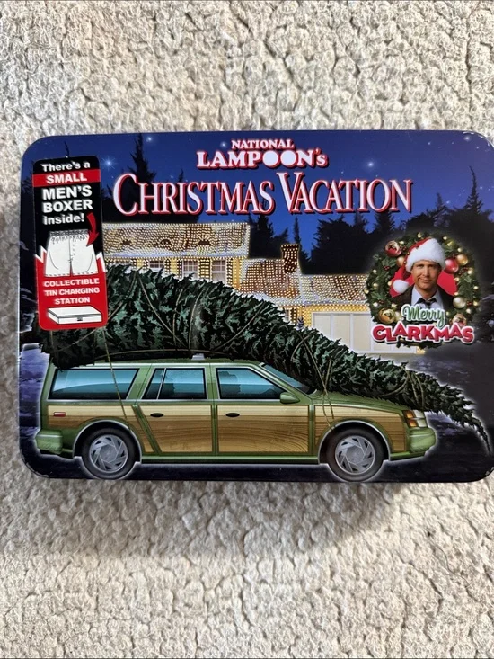 Christmas Vacation Men's Boxers - Green Holiday Tin Small New