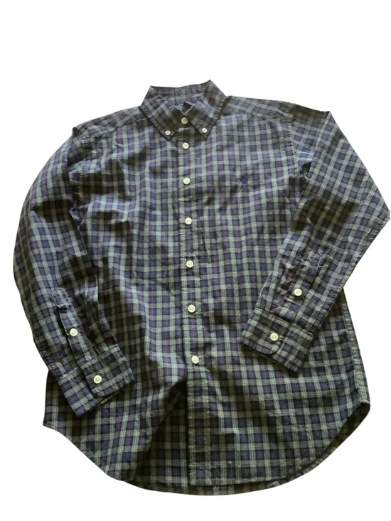 Youth Medium Plaid Polo Ralph Lauren Button Down Shirt NWT