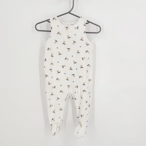 Ralph Lauren White One Piece with Built-in Footies