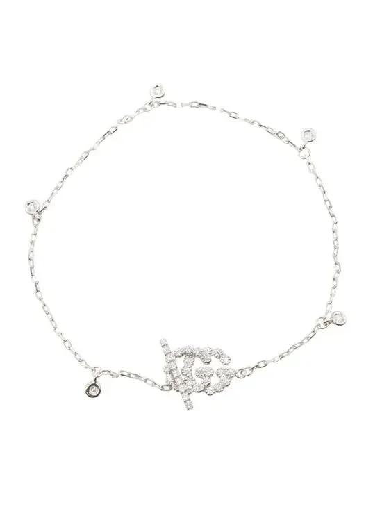 Gucci Gg Running Diamond Bracelet 18Kwg #360151G10B