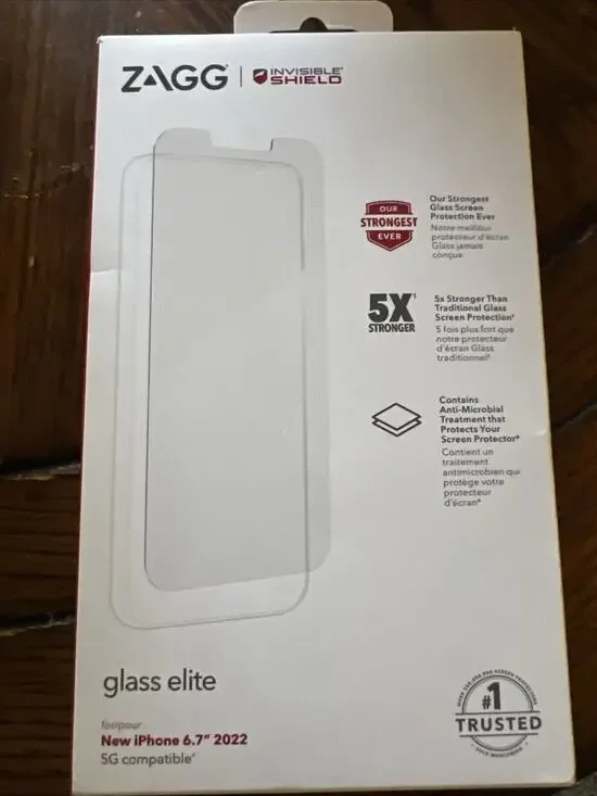 Zagg Invisible Shield Glass Screen Protection iPhone 14 Plus & Pro Max New